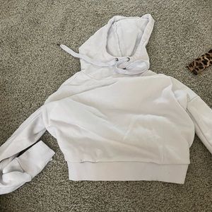 White cropped hoodie